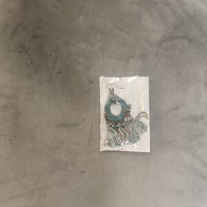 Elegant Turquoise Tassel Earrings